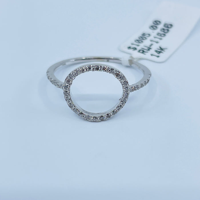 14kt White Gold .18ctw 50 diamond fashion ring