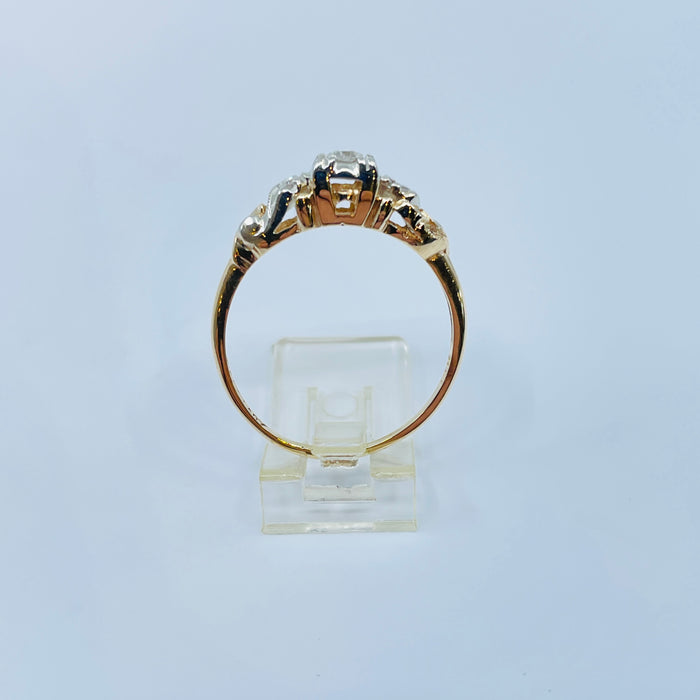 14kt Yellow Gold 3 diamond Engagement Ring