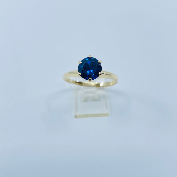 14kt 1ct lab grown blue sapphire solitaire