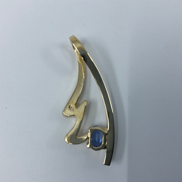 14kt Yellow Gold custom Tanzanite slide pendant