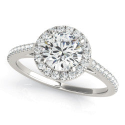 14kt White Gold lab grown diamond 1/4ctw Halo mounting