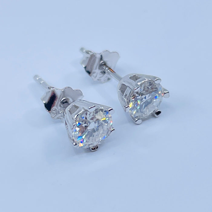Sterling Silver 5mm Moissanite stud Earrings