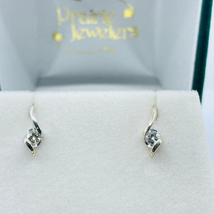 14kt White Gold 1/4ctw Diamond Earrings