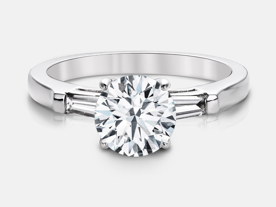 Three-stone engagement ring Mounting set with no less than 0.14 carats