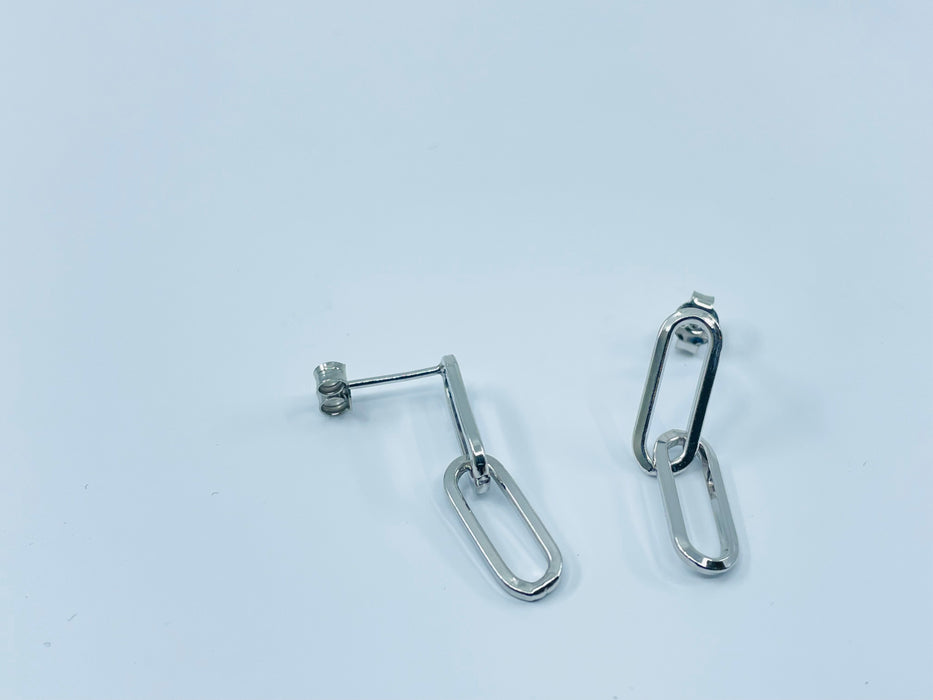 Sterling Silver paper clip earrings