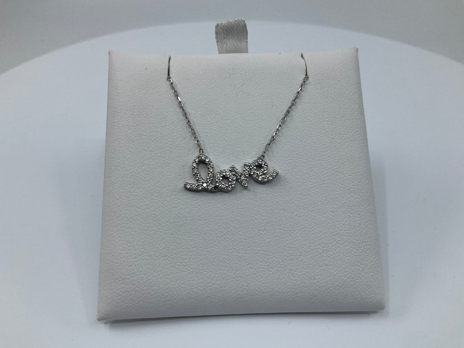 Sterling silver CZ love necklace