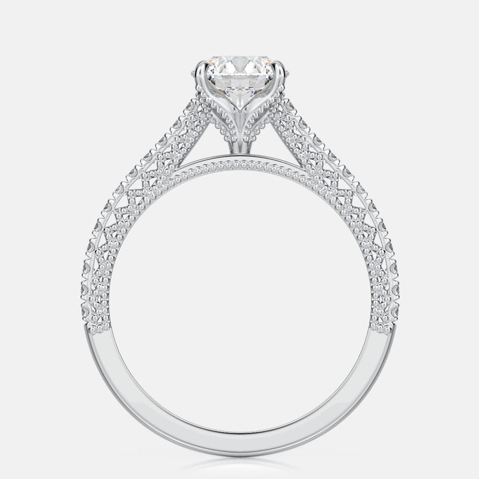 Tulip head with filigree and diamond shank 24 diamonds @.10ctw Mounting