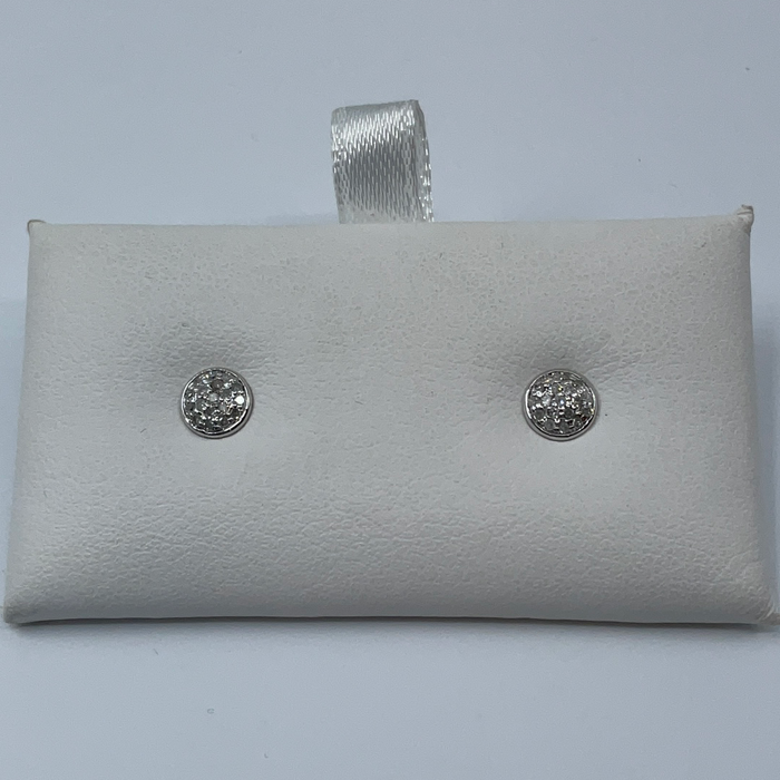 Sterling silver diamond cluster earrings .10ctw