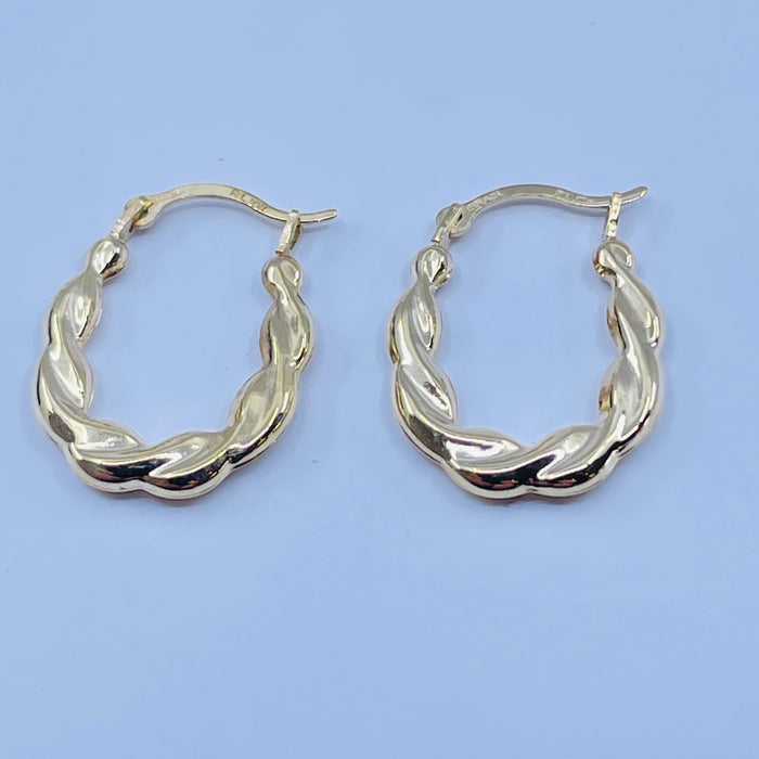 10kt Yellow Gold fancy hoop Earrings