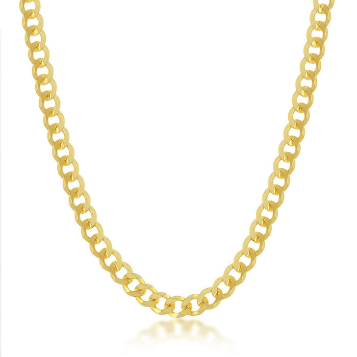 Sterling Silver 20” 4.5mm Cuban Chain - Gold Plated