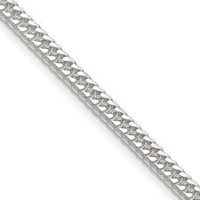 Sterling Silver Polished 24” 3.9mm Double Diamond-cut Curb Chain