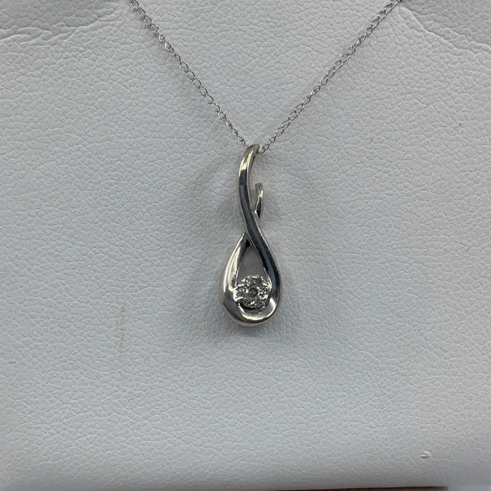 Sterling Silver Diamond Pendant .03ctw
