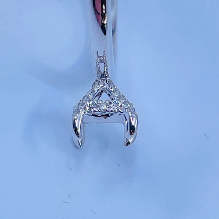 14kt White Gold Hidden Halo with diamond prongs Mounting