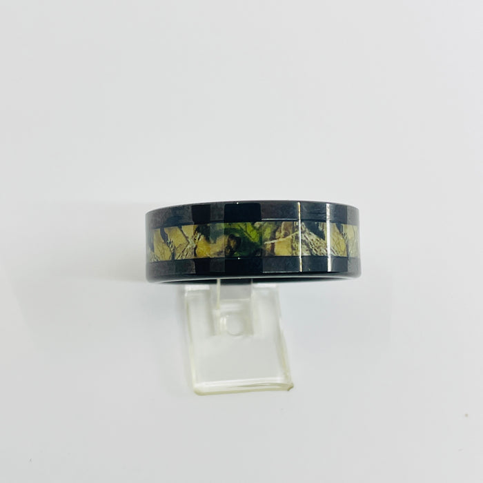 Black Tungsten carbide 8mm band with Camo inlay size 10