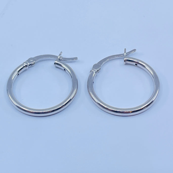 Sterling Silver 2x15mm Hoop Earrings