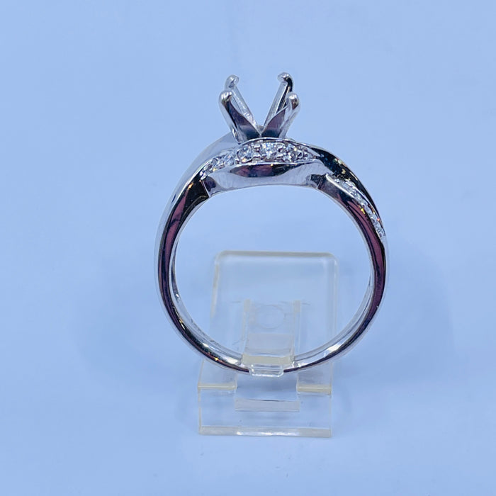 14kt White Gold Diamond engagement mounting