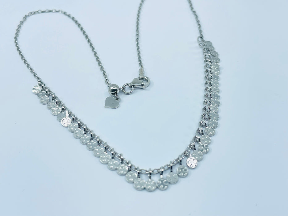 Sterling Silver dangle circle choker