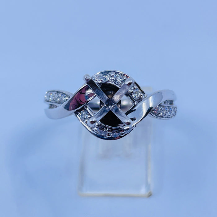 14kt White Gold Diamond engagement mounting