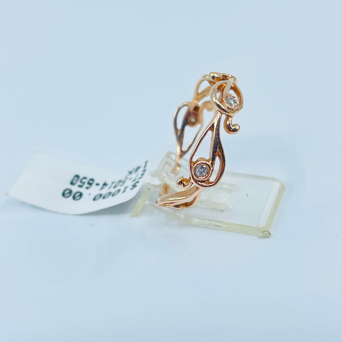 14kt Rose Gold 5 diamond floral band .14ctw