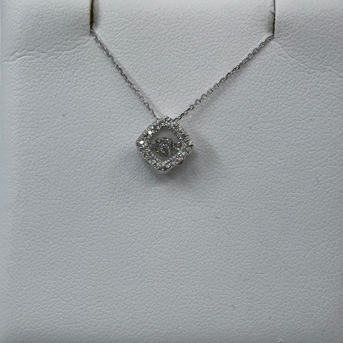 14kt White Gold .10ctw dancing diamond pendant