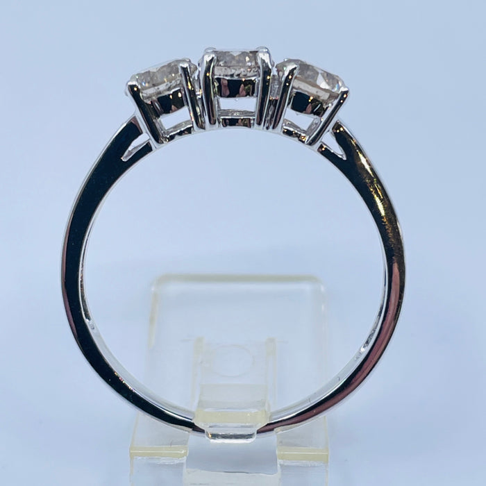 14kt White Gold 1.25ctw 3 diamond band