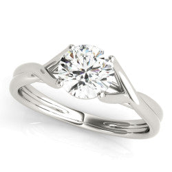 14kt White Gold twist shank mounting