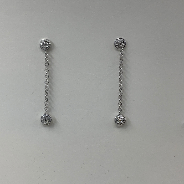 14kt White Gold dangle drop earrings