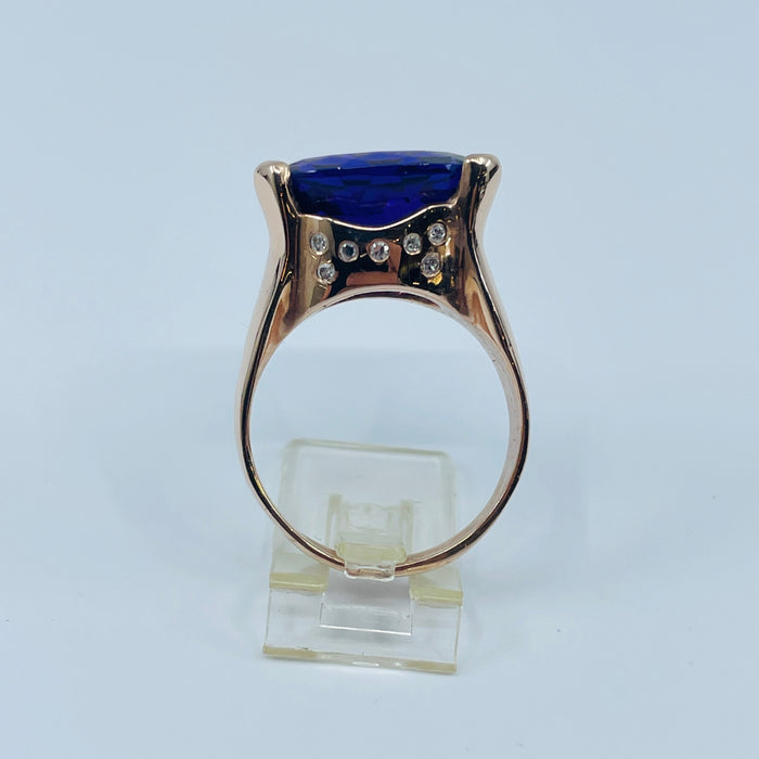 14kt Rose Gold 5.20 Amethyst and Diamond Custom Ring