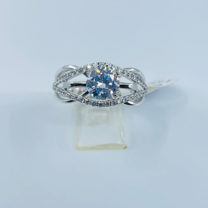 Sterling Silver CZ fashion ring 1ct center