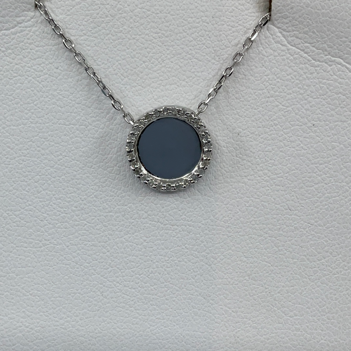Sterling silver .08ctw Diamond circle pendant