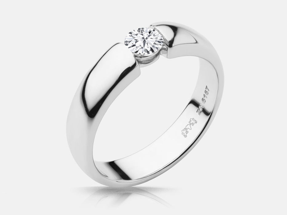 Faux tension-set solitaire engagement ring Mounting
