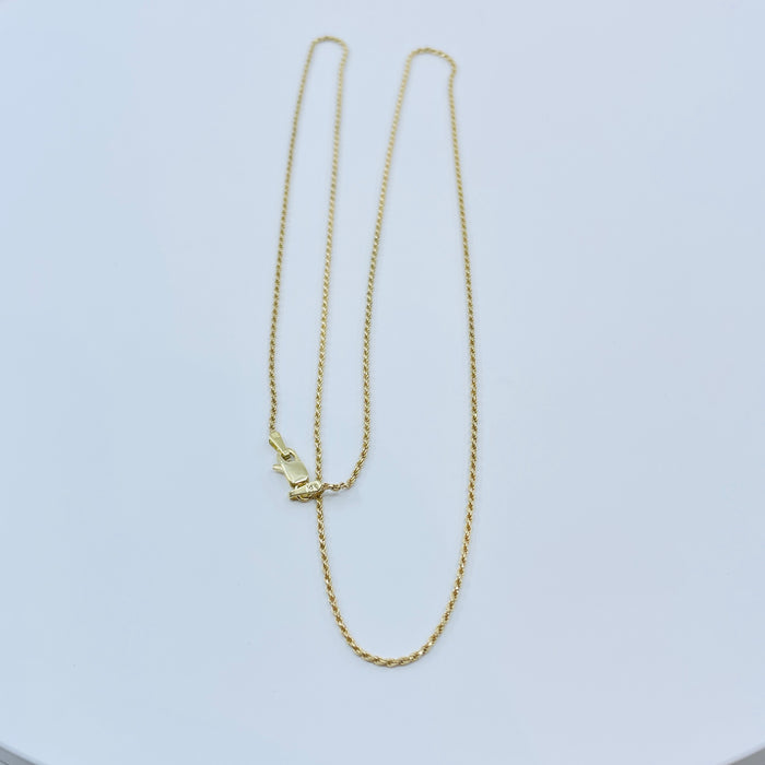 14kt Yellow Gold 22” rope chain