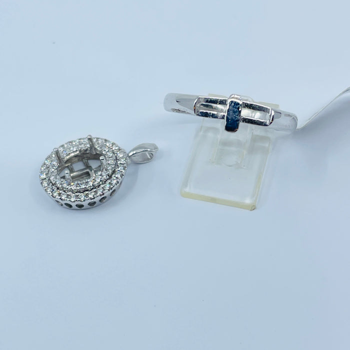 14kt White Gold Ring/Pendant .33ctw Mounting