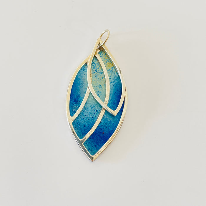 Sterling Silver Enamel free form Pendant