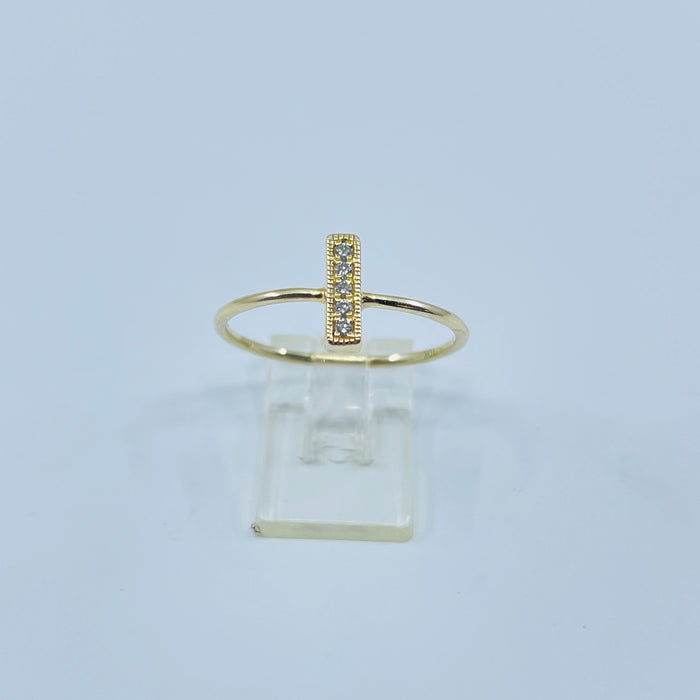 10kt Yellow Gold 5 Diamond .05ctw Bar Ring