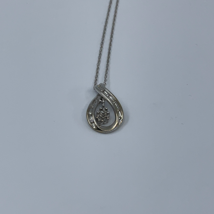 10kt White Gold diamond pendant