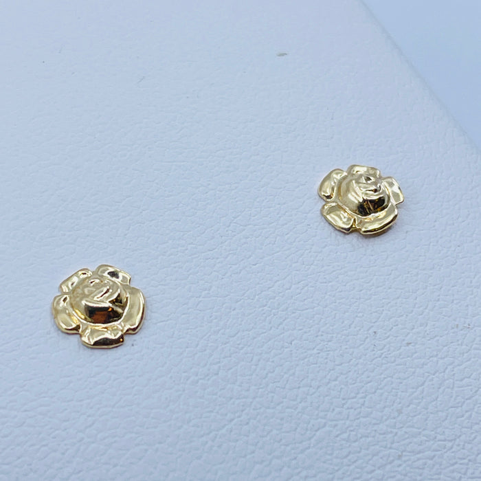 14kt Yellow Gold Rose Earrings