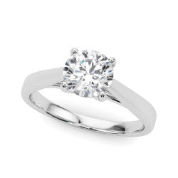 14kt White Gold 4 prong solitaire