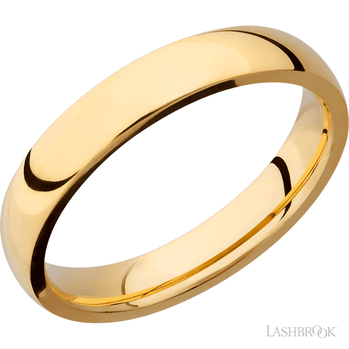 4 mm wide Domed 14K Yellow Gold band