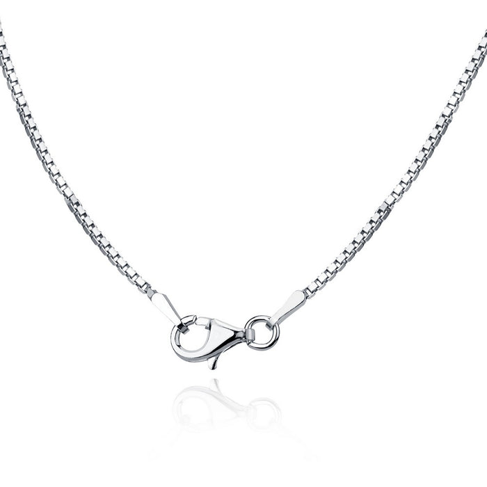Sterling Silver 18” 1.0mm Rhodium Box Chain - Rhodium Plated