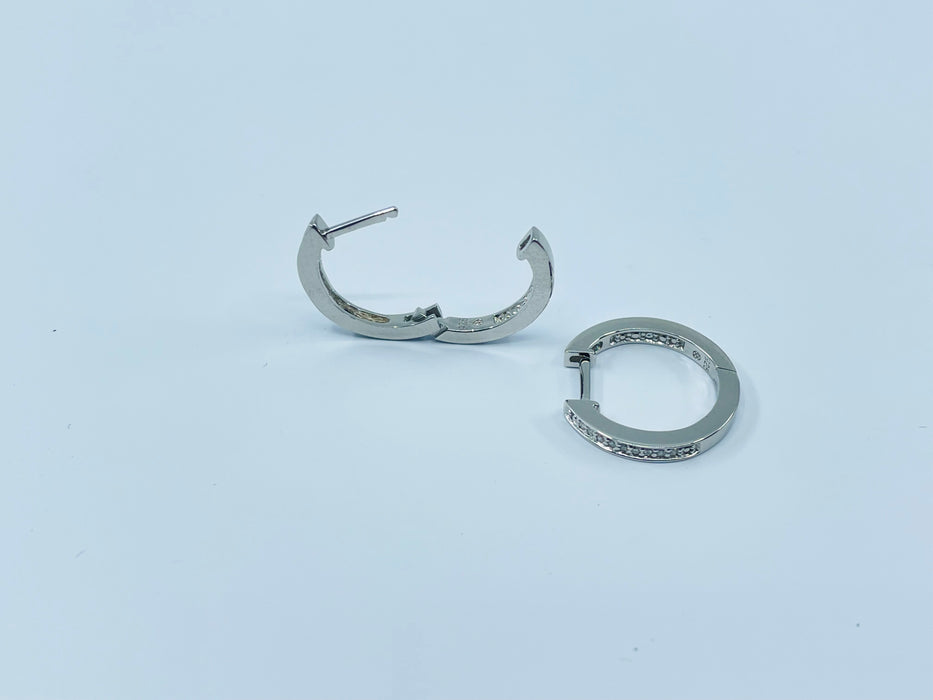 Sterling Silver .06ctw hoop Earrings