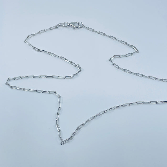 Sterling Silver 18” Paper Clip chain