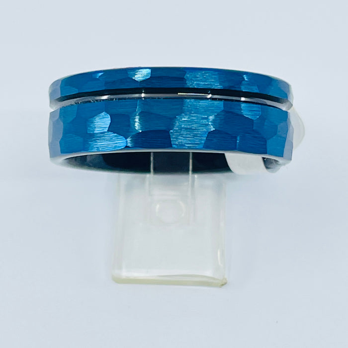 Tungsten carbide 8mm Blue tone band size 10.5