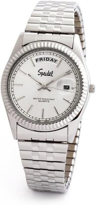 Speidel Mens Expansion Collection Watch in Silver Tone with Day-Date Function