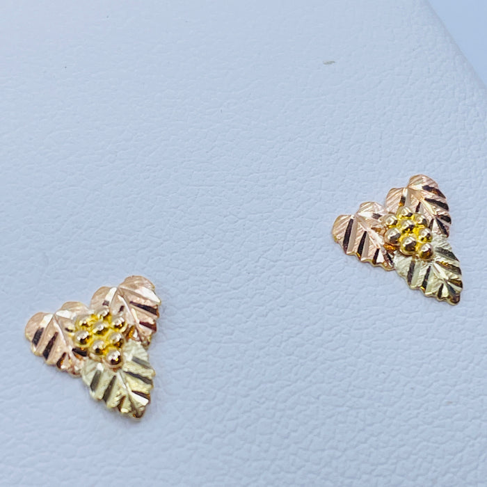 10kt Tri-color gold earrings
