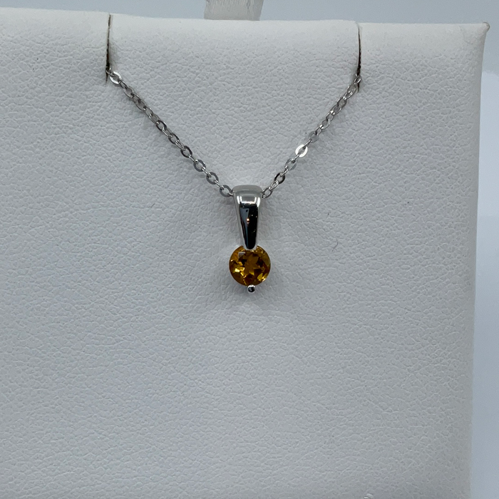 14kt White Gold Citrine pendant