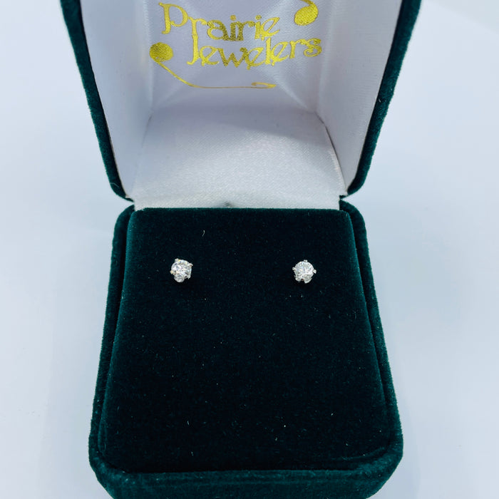 14kt White Gold .26ctw H SI 4 prong Diamond Earrings