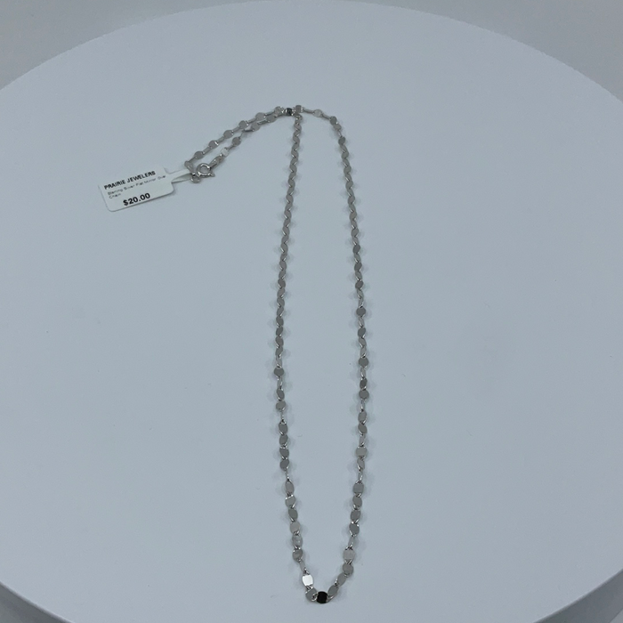18” Sterling silver flat mirror oval chain