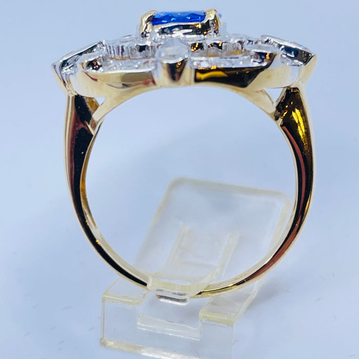 14kt White Gold Tanzanite and Diamond Ring