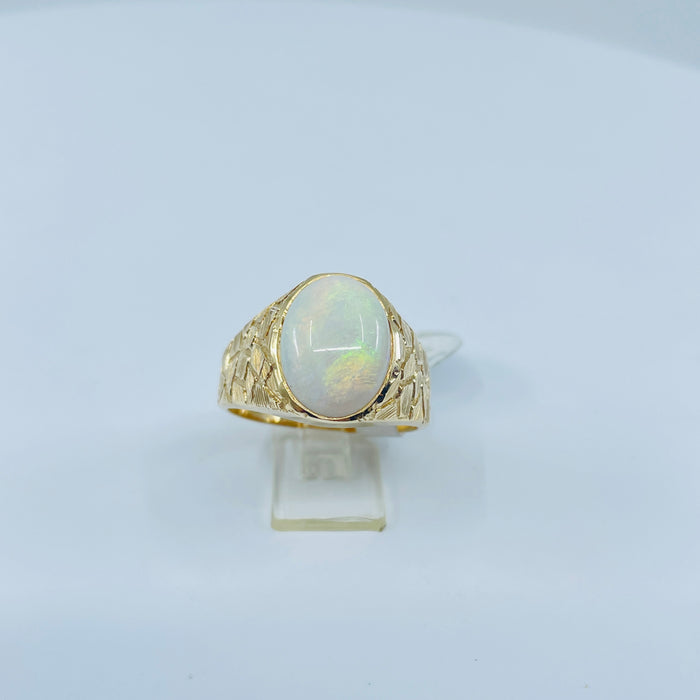 14kt Yellow Gold Opal Mens ring